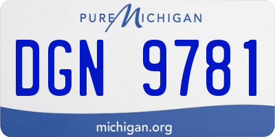 MI license plate DGN9781