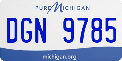 MI license plate DGN9785