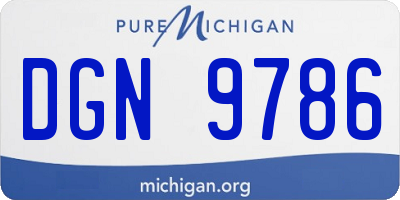 MI license plate DGN9786