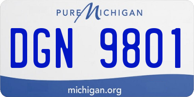 MI license plate DGN9801