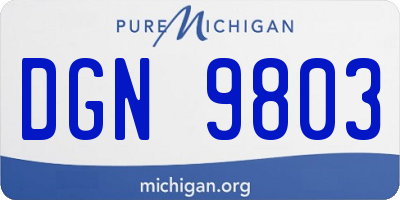 MI license plate DGN9803