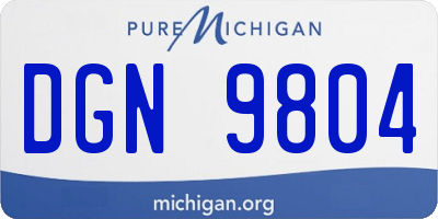 MI license plate DGN9804
