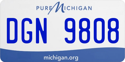 MI license plate DGN9808