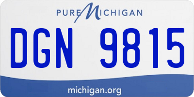 MI license plate DGN9815