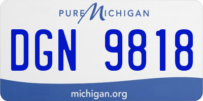 MI license plate DGN9818