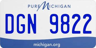 MI license plate DGN9822