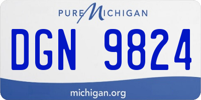 MI license plate DGN9824