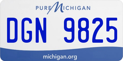 MI license plate DGN9825