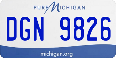 MI license plate DGN9826
