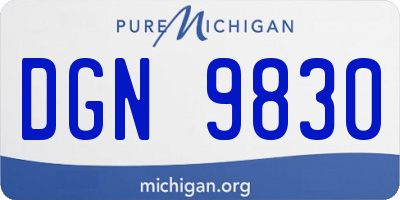 MI license plate DGN9830