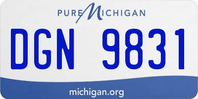 MI license plate DGN9831