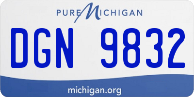 MI license plate DGN9832