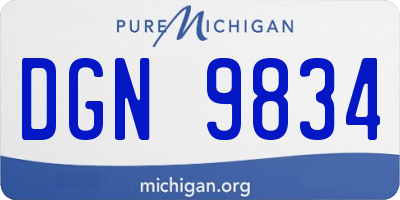 MI license plate DGN9834