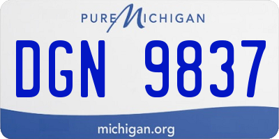 MI license plate DGN9837