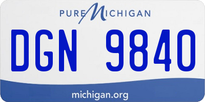MI license plate DGN9840