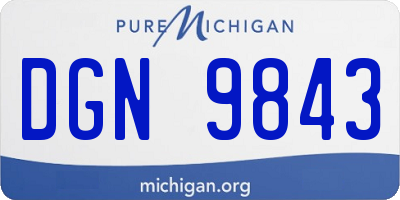 MI license plate DGN9843