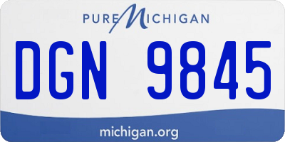 MI license plate DGN9845