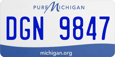 MI license plate DGN9847