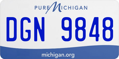 MI license plate DGN9848