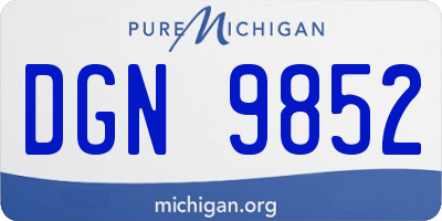 MI license plate DGN9852
