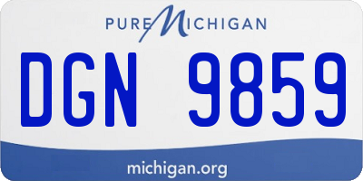 MI license plate DGN9859