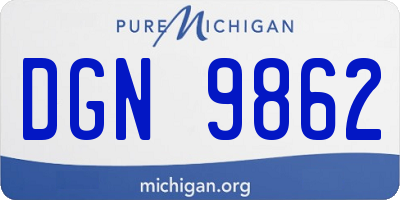MI license plate DGN9862