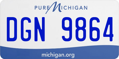 MI license plate DGN9864