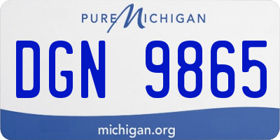 MI license plate DGN9865