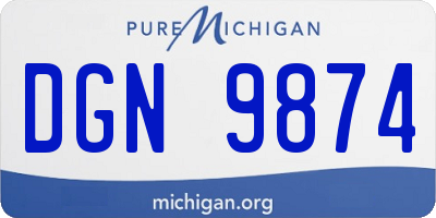 MI license plate DGN9874