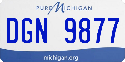 MI license plate DGN9877