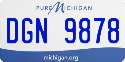 MI license plate DGN9878