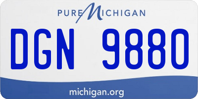 MI license plate DGN9880