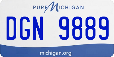 MI license plate DGN9889