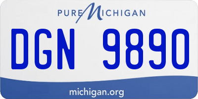 MI license plate DGN9890