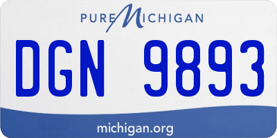 MI license plate DGN9893