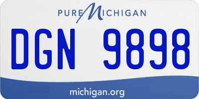 MI license plate DGN9898