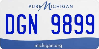 MI license plate DGN9899