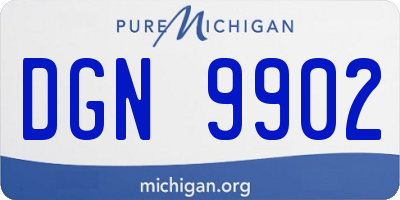 MI license plate DGN9902
