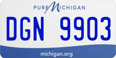 MI license plate DGN9903