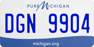 MI license plate DGN9904