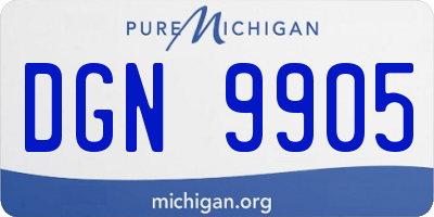 MI license plate DGN9905
