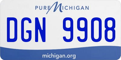 MI license plate DGN9908