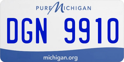 MI license plate DGN9910