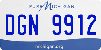 MI license plate DGN9912