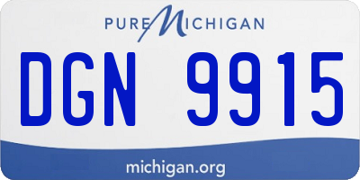 MI license plate DGN9915
