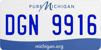 MI license plate DGN9916