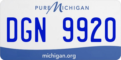 MI license plate DGN9920
