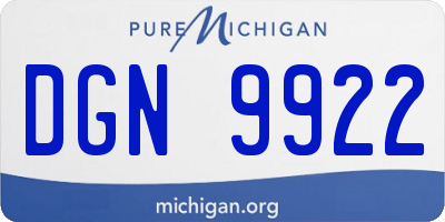 MI license plate DGN9922