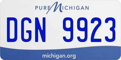 MI license plate DGN9923