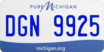 MI license plate DGN9925